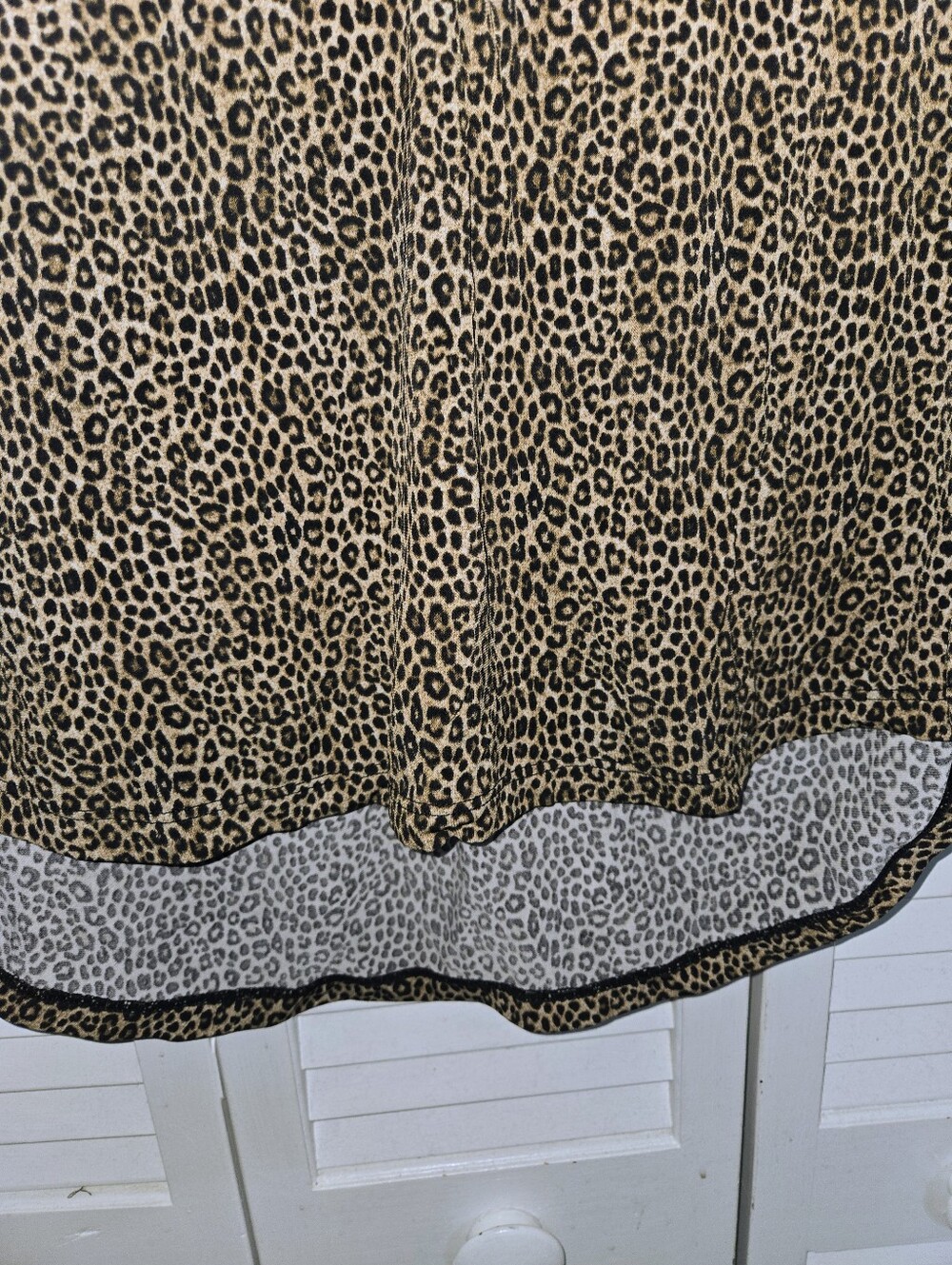 Michael Kors Women's XL Leopard Print 1/2 Zip Blouse - Dark Camel - Picture 2 of 10